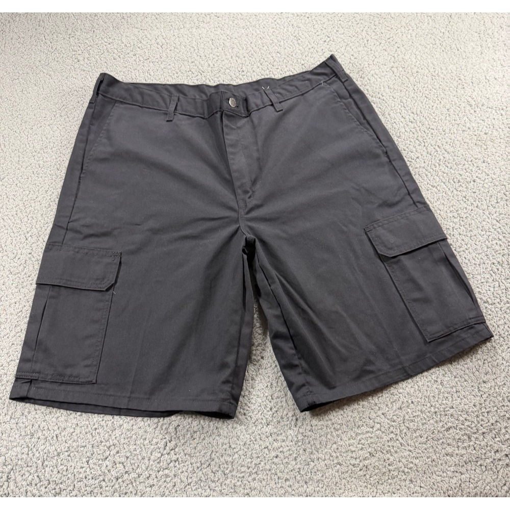 Dickies Mens Black Loose Fit Cargo Shorts Flat Front Twill Workwear LR600BK 38